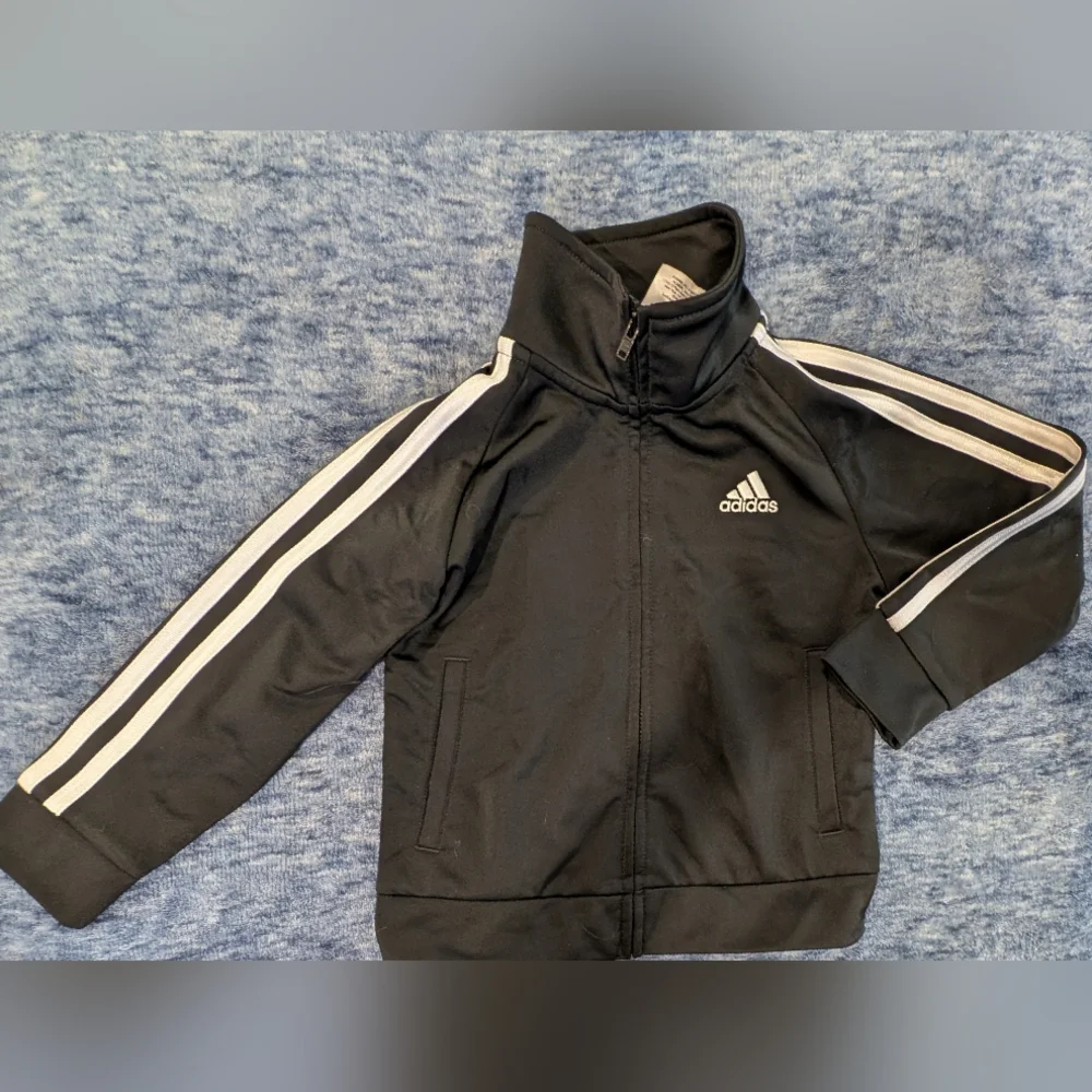 Adidas 2T Kids Black and White Track Jacket